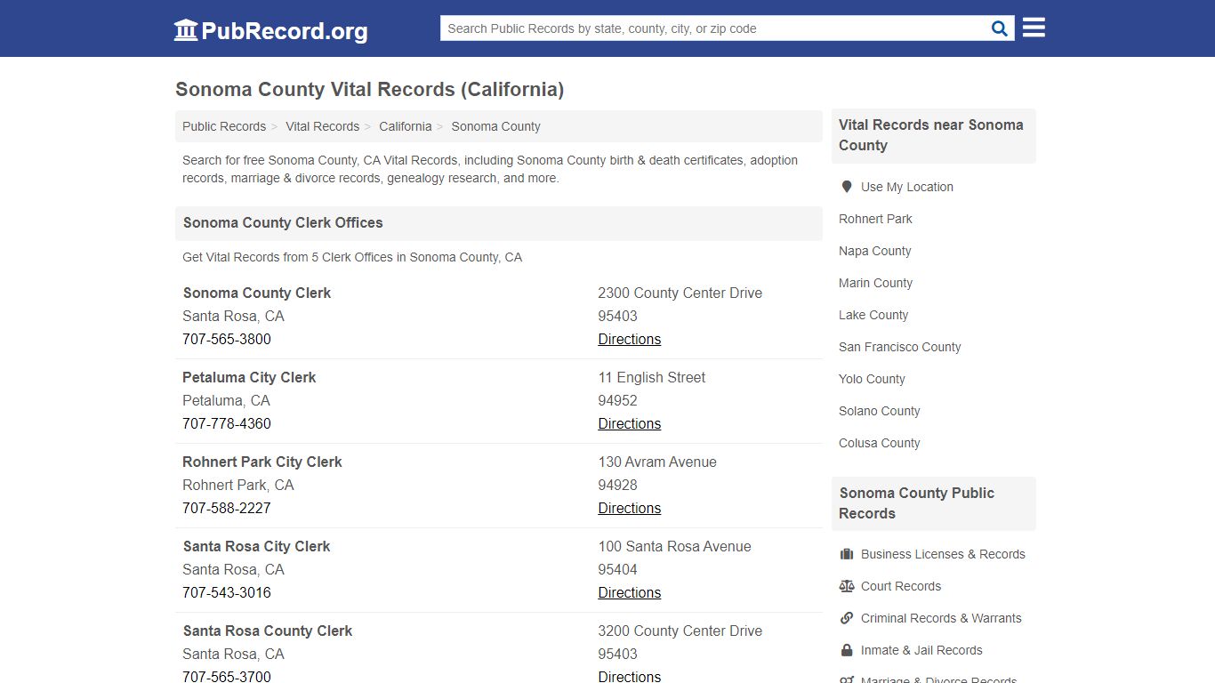 Free Sonoma County Vital Records (California Vital Records)